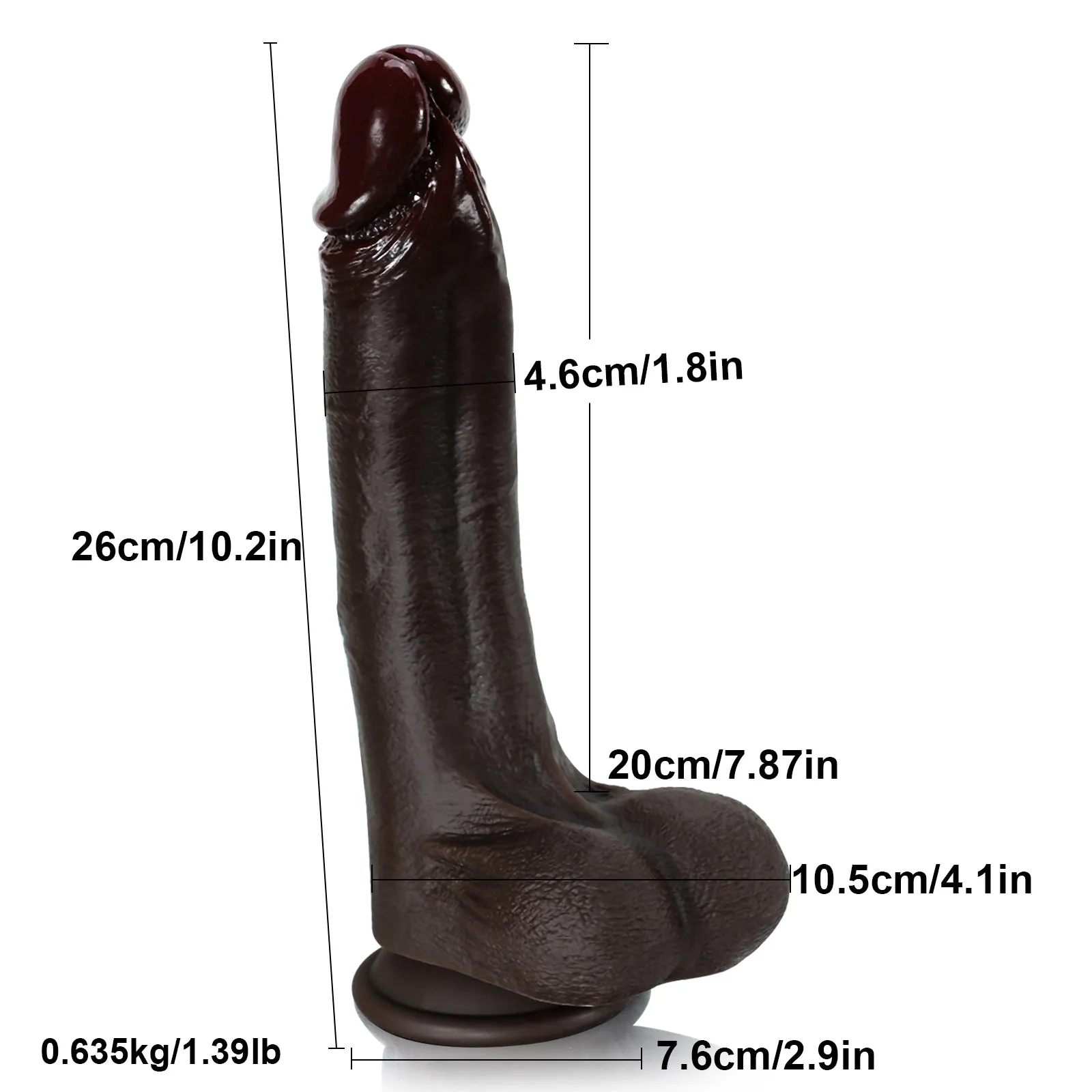 10-inch Black Dildo Anal Butt Plug - Realistic Big Testicle Penis BBC Suction Cup Sex Toys