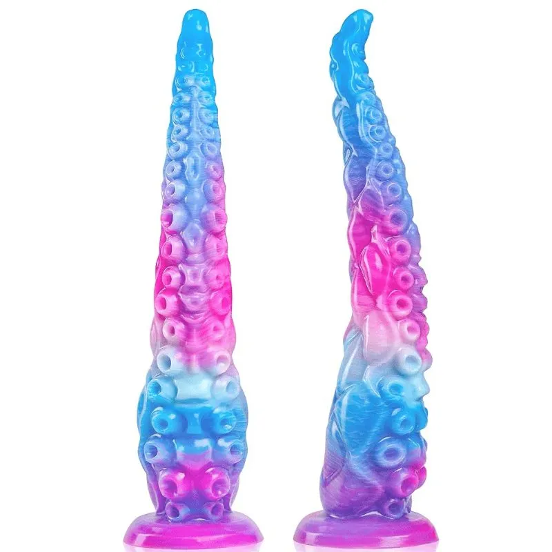 12.9inch Silicone Luminous Tentagle Multiple Stimualtion Dildo with Suction Cup