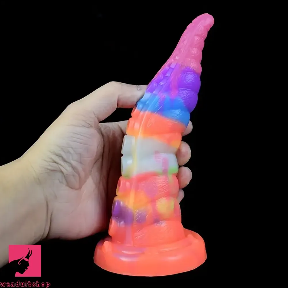 7.28in 9.05in Tentacle Colorful Luminous Silicone Fantasy Cock Dildo
