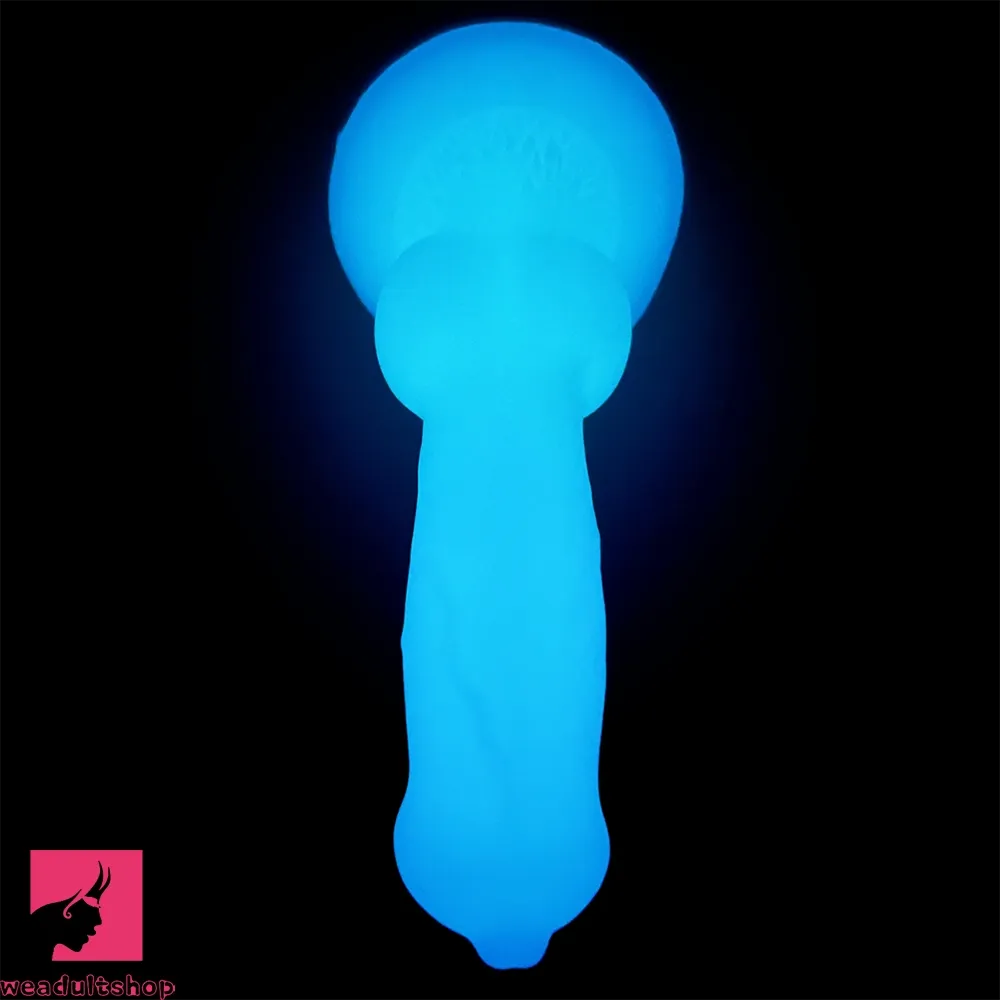7.49in Dog Cock Knot Dildo Silicone Soft Animal Cock Luminous Clit Dildo