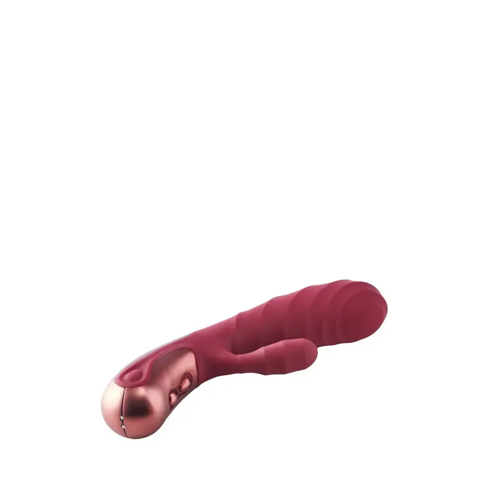 7.5-inch Silicone Red Rechargeable Multispeed Rabbit Vibrator