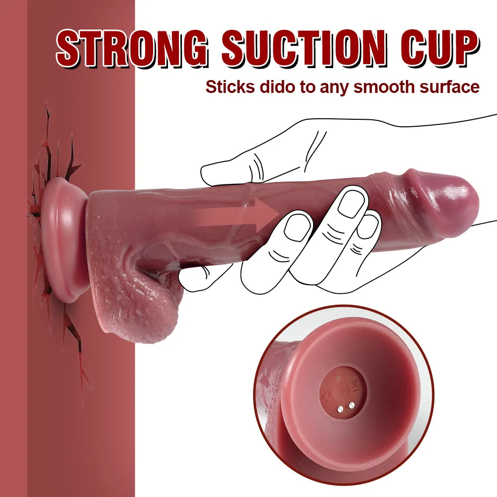 8-Inch Realistic Thrusting Dildos with Remote Control & Strong Suction Cup