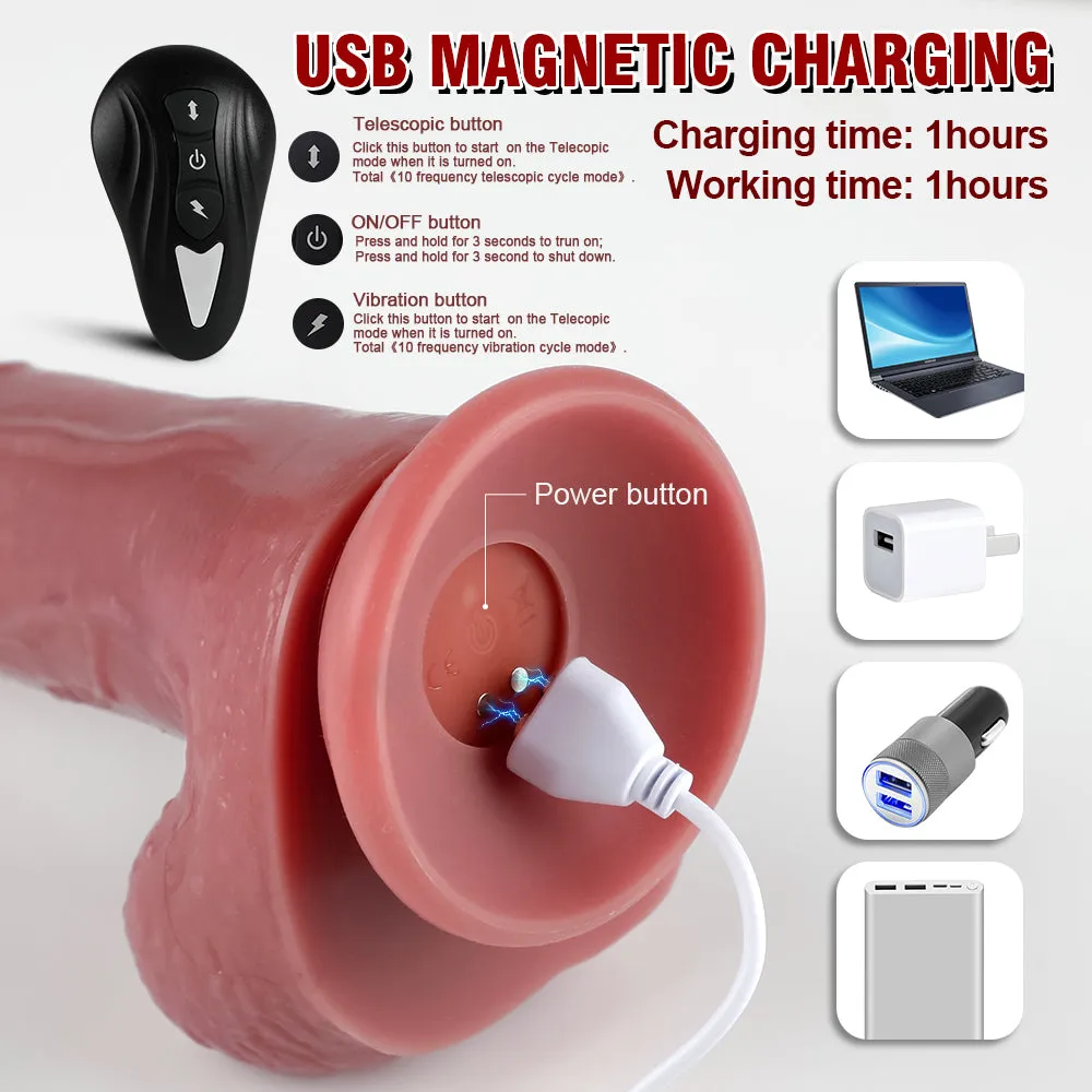 8-Inch Realistic Thrusting Dildos with Remote Control & Strong Suction Cup