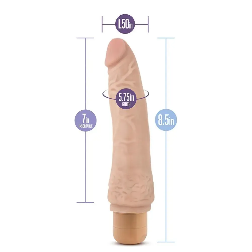8.5-inch Blush Novelties Flesh Pink Realistic Penis Vibrator with Vein Details