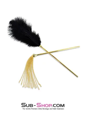 9921DL  Luxe Gold Handled Feather Edger and Chain Mini Whip Set