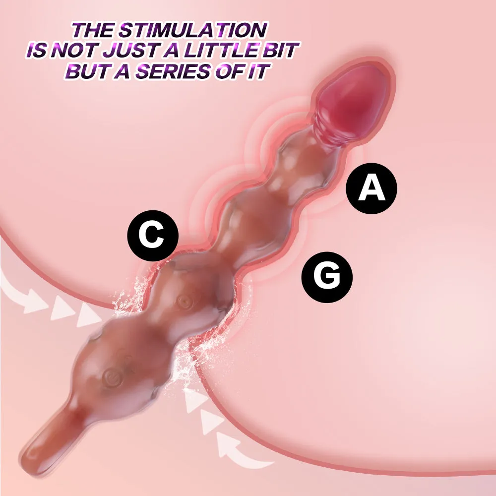 Anal Balls Vibrating Prostate Massager - Finger Ring 5 Anal Beads Sex Toys for Women Men