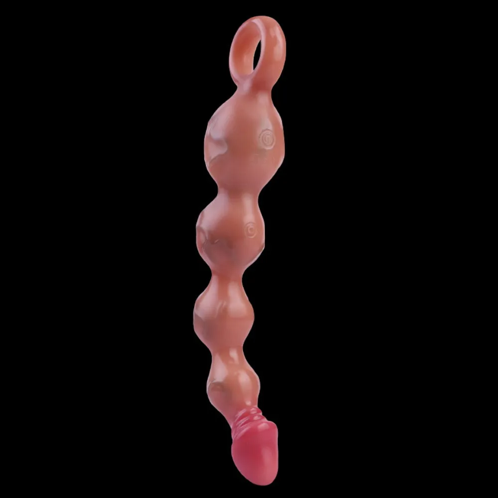 Anal Balls Vibrating Prostate Massager - Finger Ring 5 Anal Beads Sex Toys for Women Men