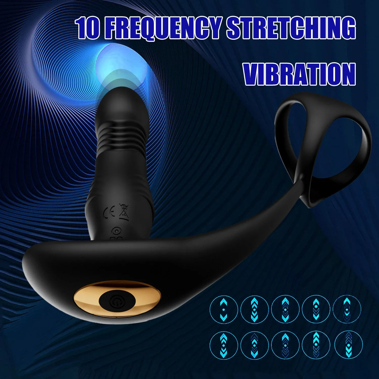 APP Control Thrusting Dildo Anal Vibrator - Remote Control Cock Ring Male Sex Toy