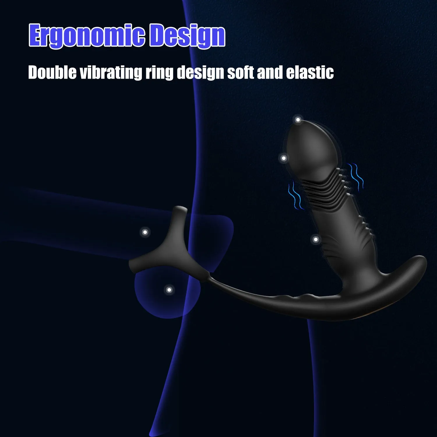APP Control Thrusting Dildo Anal Vibrator - Remote Control Cock Ring Male Sex Toy