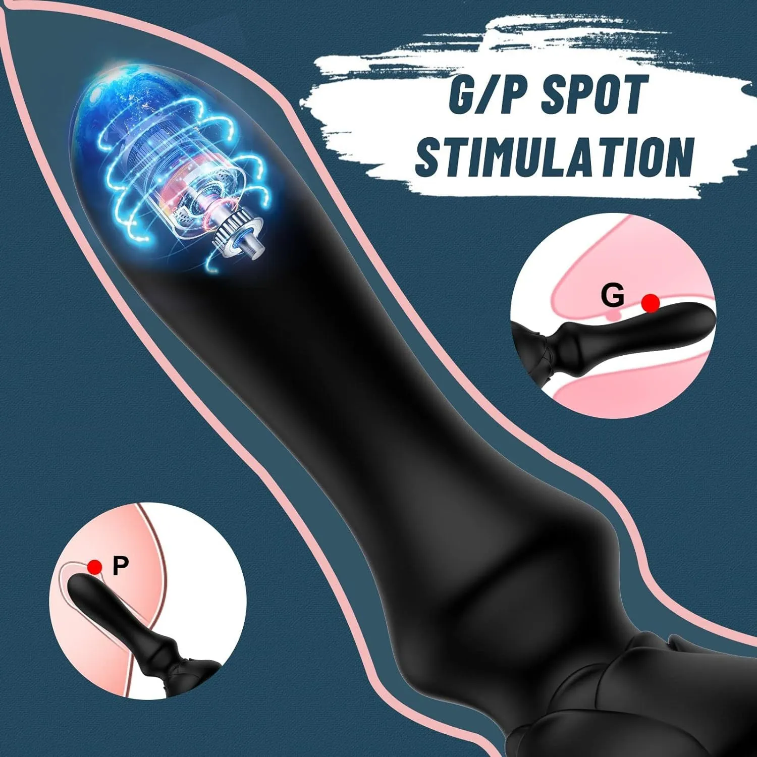 APP Controlled Anal Dildo Butt Plug - Remote Control G Spot Anal Sex Toys for Men Women