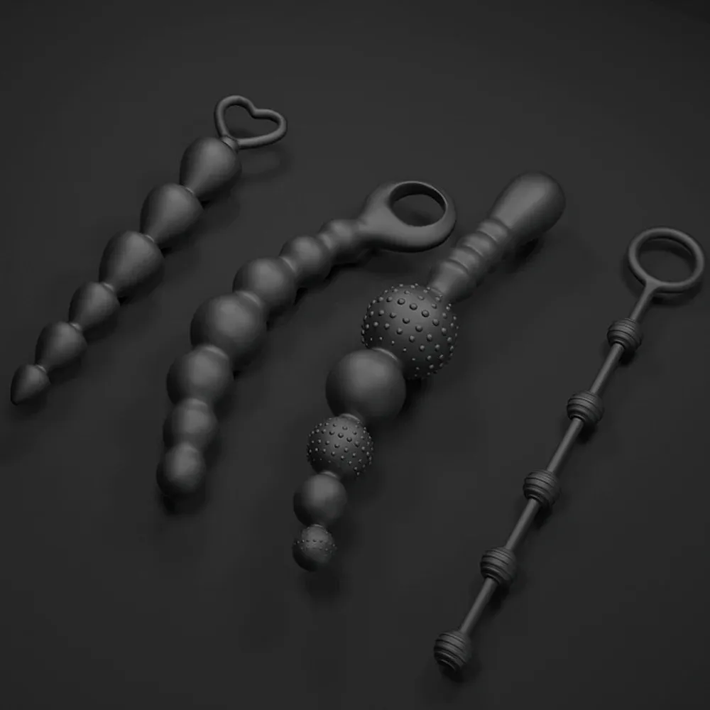 Big Anal Dildo Sex Toys - Knotted Silicone Dildos Anal Beads Dilator Sex Whip Anal Toys