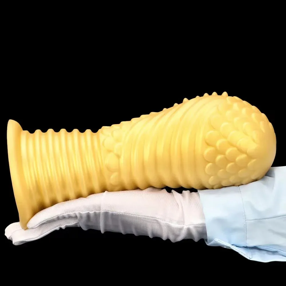 Big Giant Dildo Butt Plug - Golden Huge Knotted Dildos Anal Expansion Dilator Sex Toys