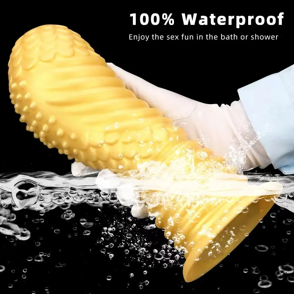 Big Giant Dildo Butt Plug - Golden Huge Knotted Dildos Anal Expansion Dilator Sex Toys