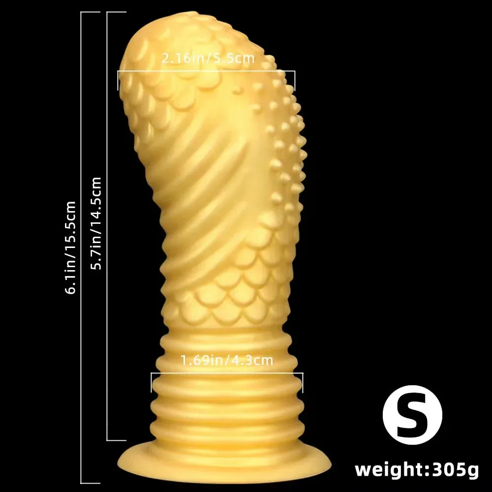 Big Giant Dildo Butt Plug - Golden Huge Knotted Dildos Anal Expansion Dilator Sex Toys