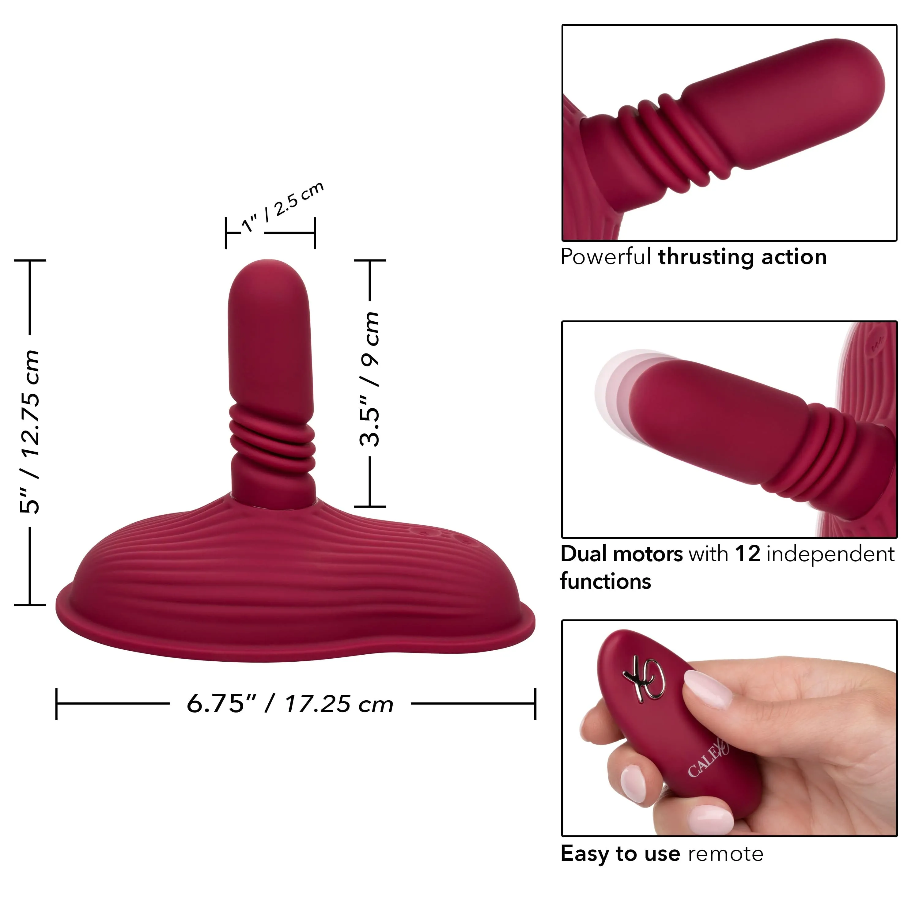 California Exotics - Dual Rider Remote Control Thrust & Grind Massager 6.8 (Red)