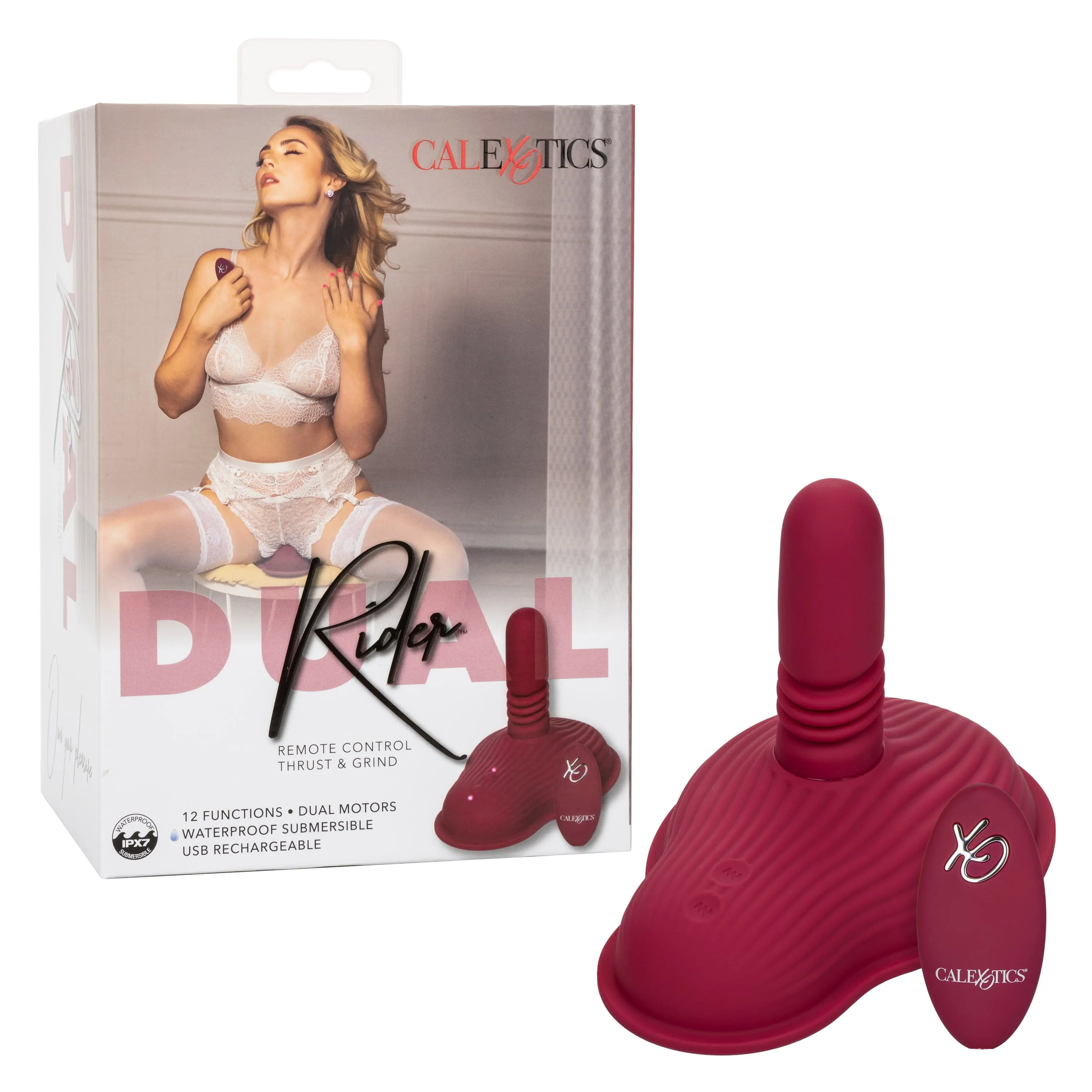 California Exotics - Dual Rider Remote Control Thrust & Grind Massager 6.8 (Red)