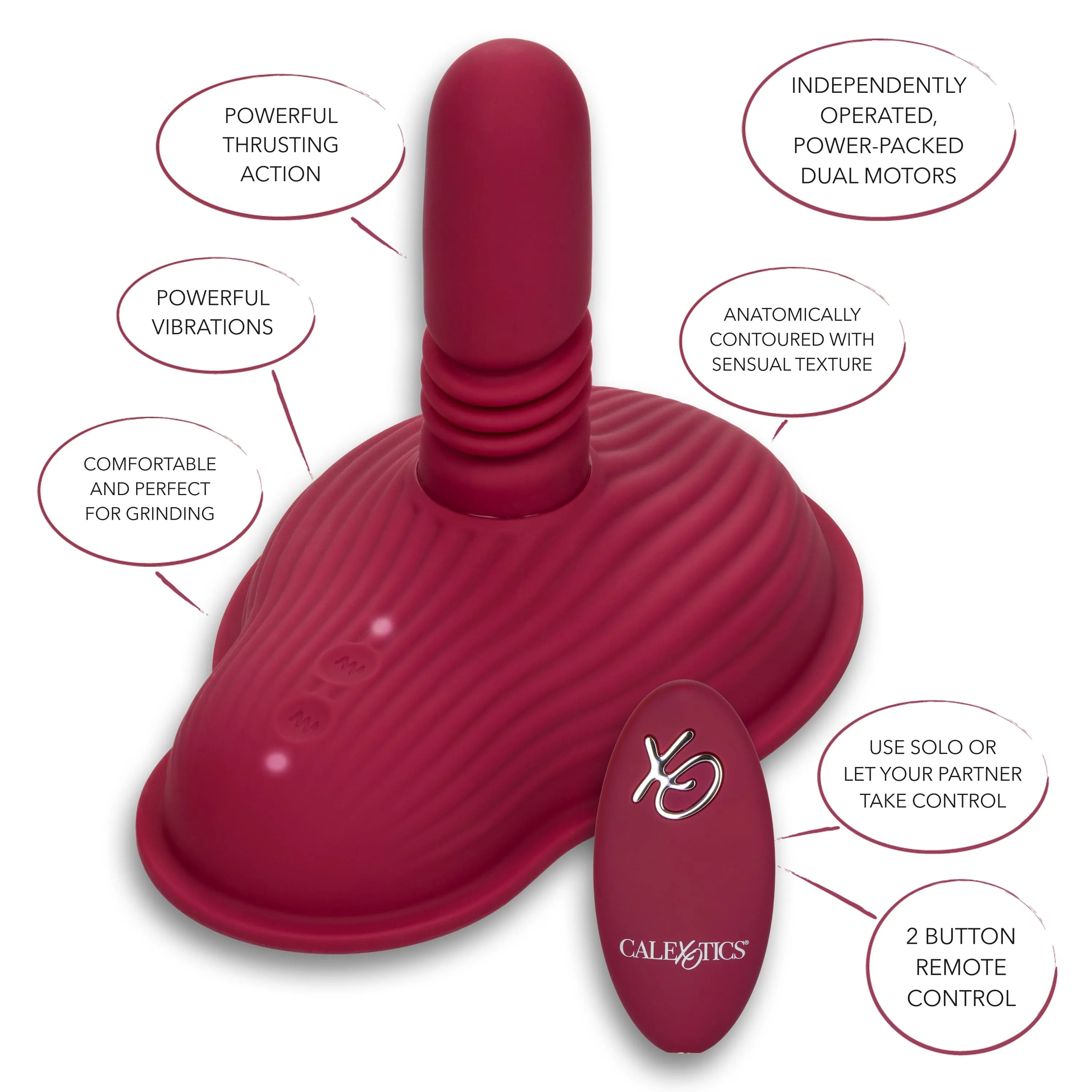 California Exotics - Dual Rider Remote Control Thrust & Grind Massager 6.8 (Red)