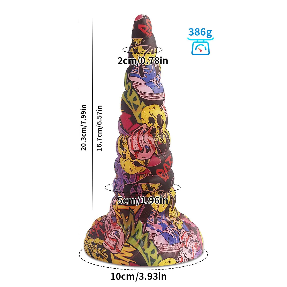 Camo Cone Anal Dildo Big Suction Cup Sex Toys for Women - Premium Silicone Spiral Vaginal Stimulator
