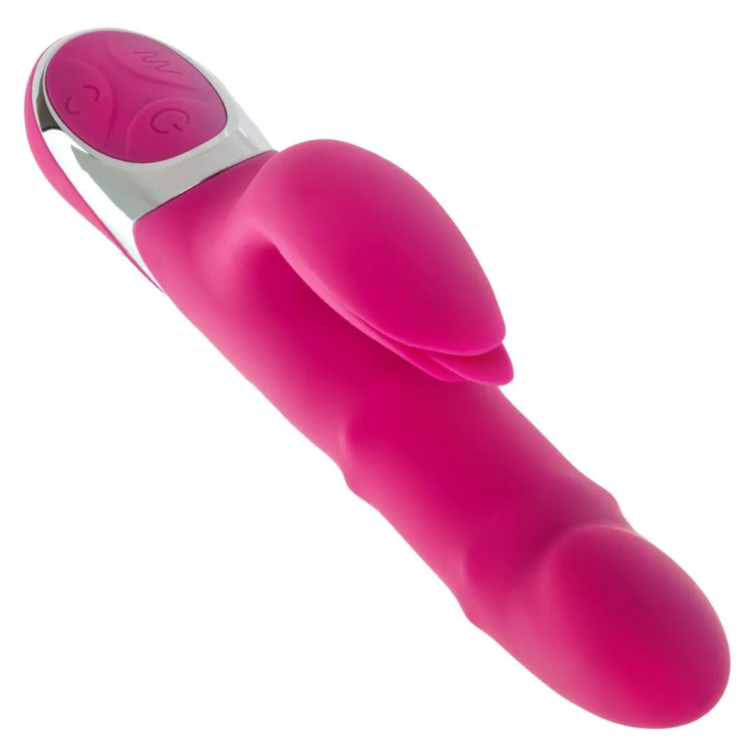 Enchanted Embrace Rabbit with Beaded Shaft and Clit Flicker - Pink