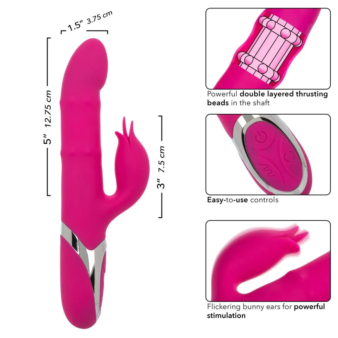 Enchanted Embrace Rabbit with Beaded Shaft and Clit Flicker - Pink