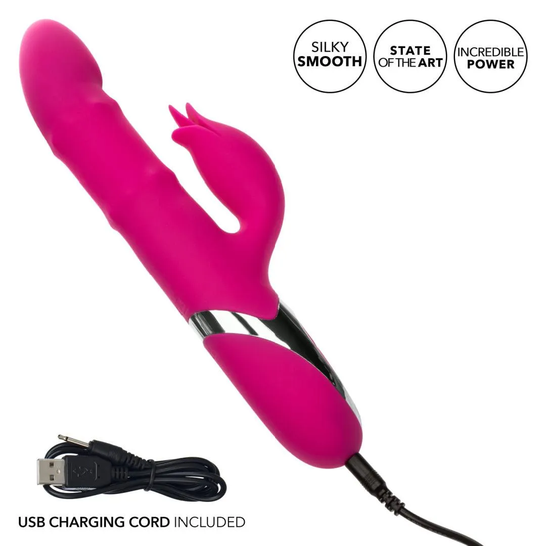 Enchanted Embrace Rabbit with Beaded Shaft and Clit Flicker - Pink