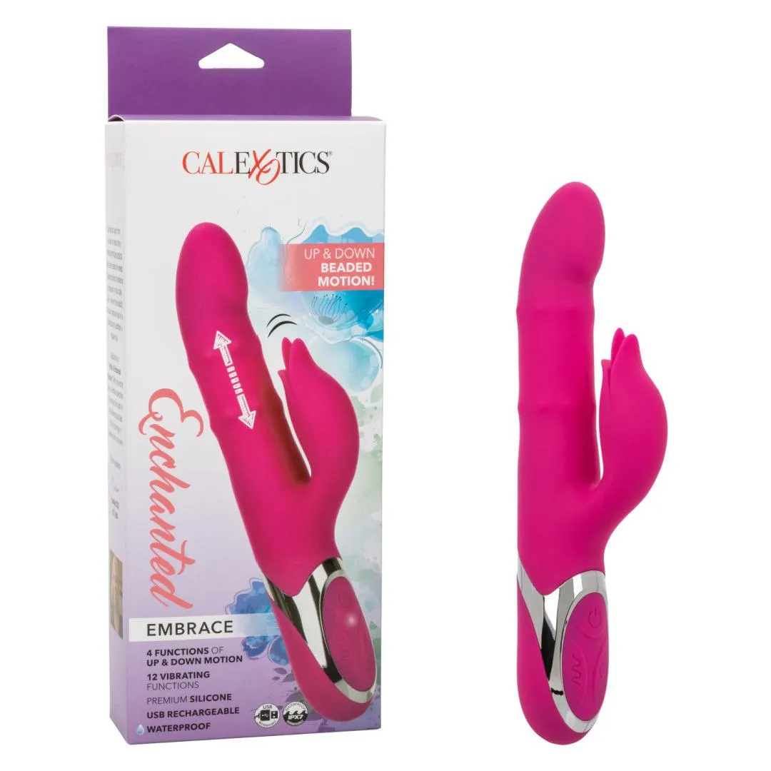 Enchanted Embrace Rabbit with Beaded Shaft and Clit Flicker - Pink