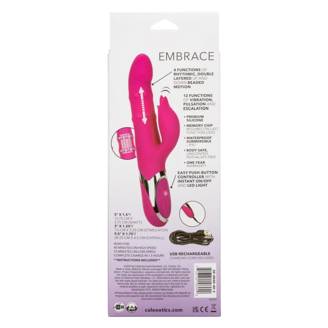 Enchanted Embrace Rabbit with Beaded Shaft and Clit Flicker - Pink