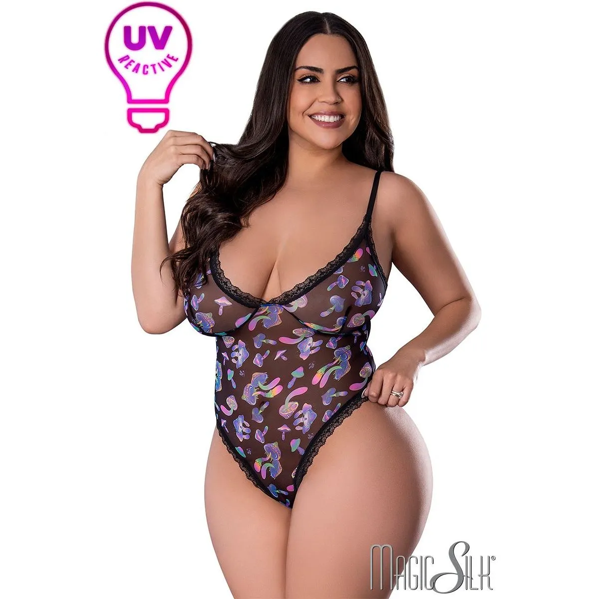 Exposed UV Mushroom Teddy by Magic Silk