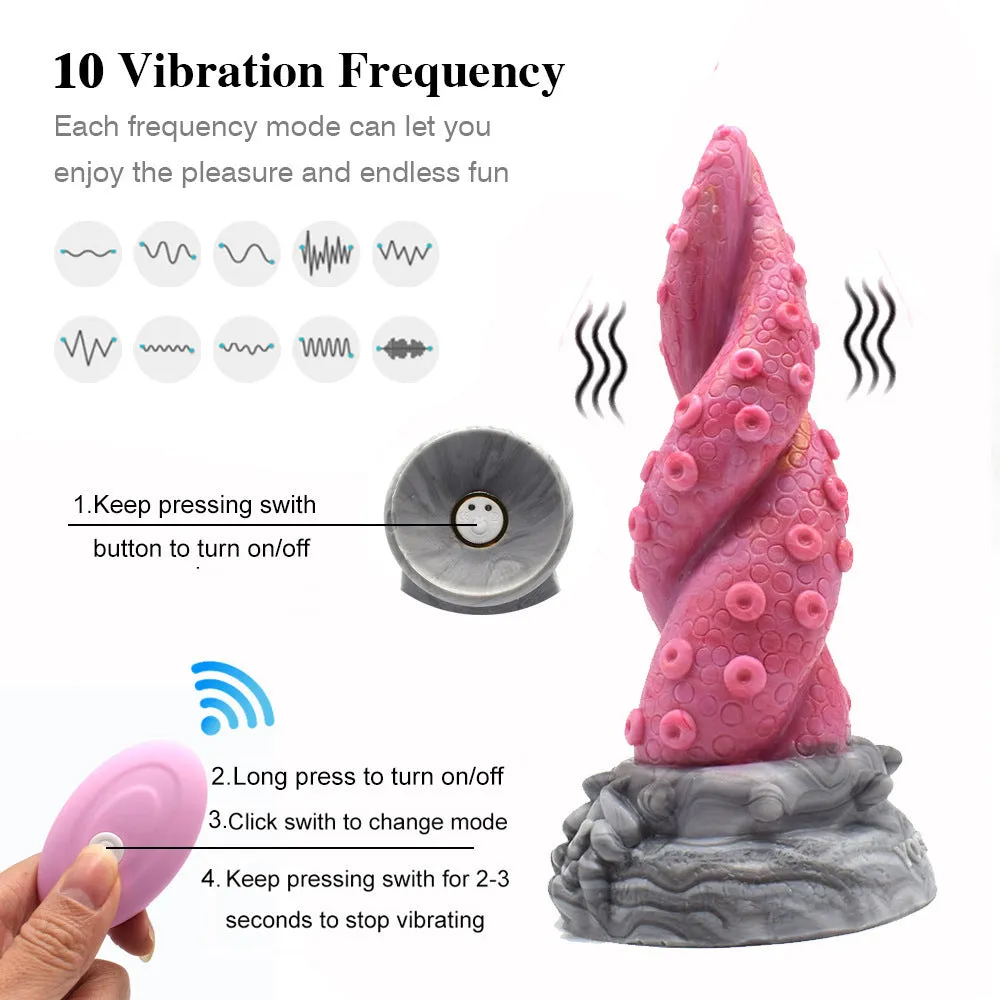 Fantasy Octopus Tentacle Dildo Vibrator - Monster Vibrating Anal Dildo Buttplug Sex Toys