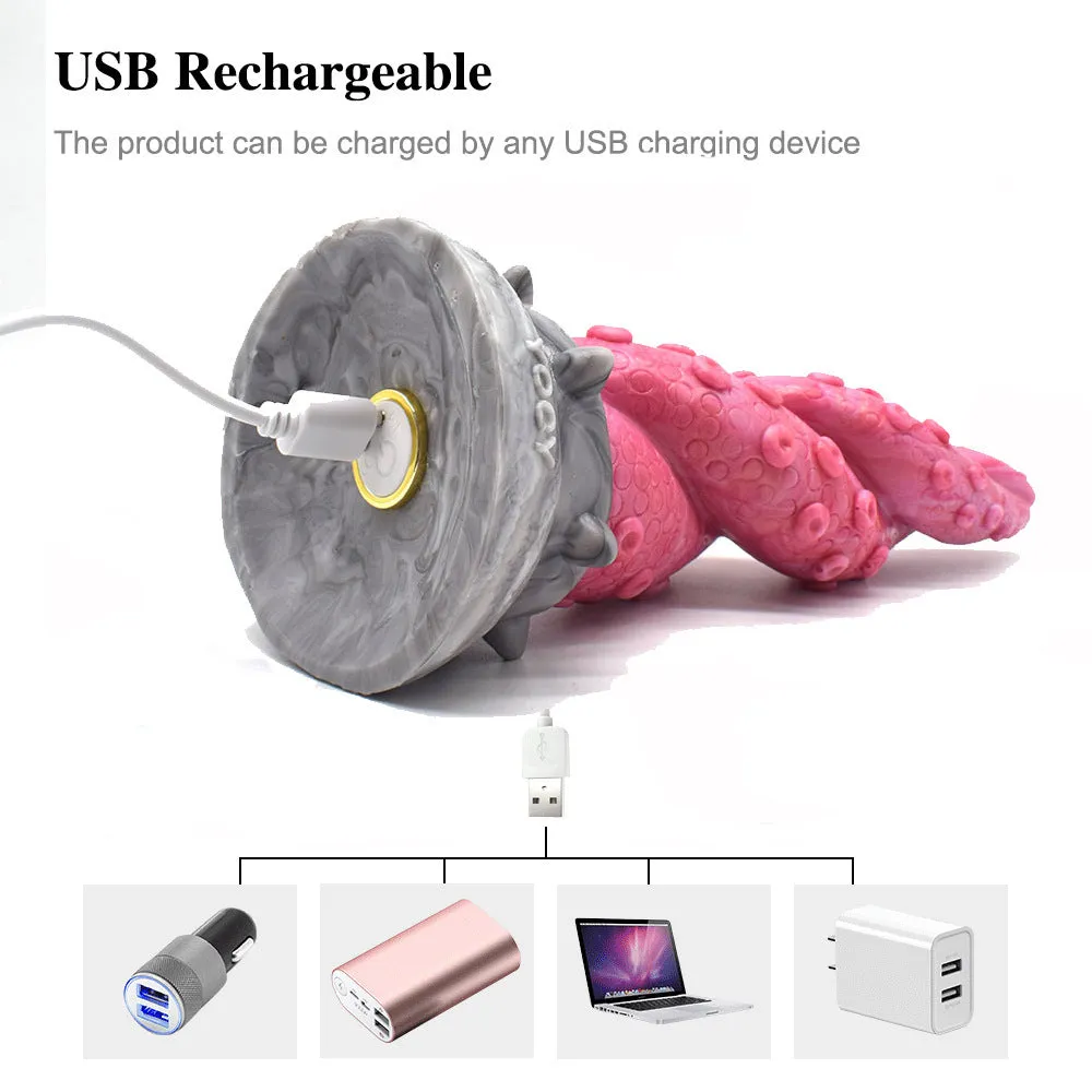 Fantasy Octopus Tentacle Dildo Vibrator - Monster Vibrating Anal Dildo Buttplug Sex Toys