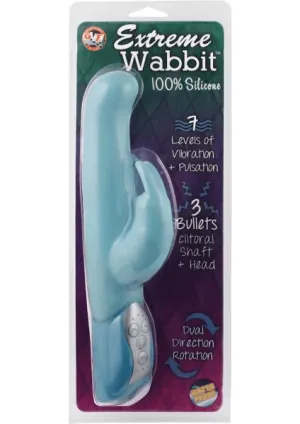 Golden Triangle Extreme Wabbit Silicone Vibe Blue