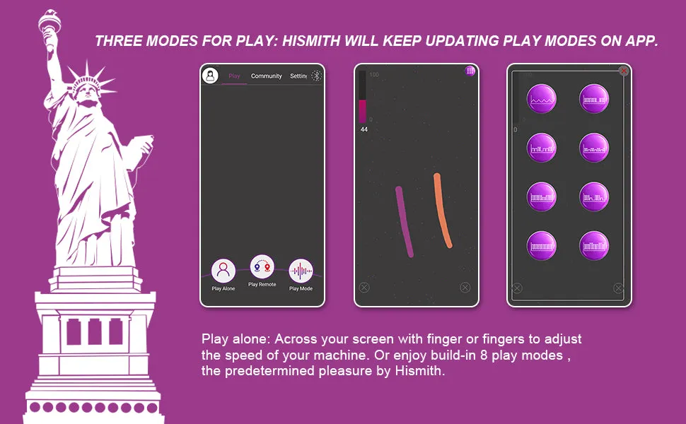 Hismith App Controllable Sex Machine with Wireless Remote/Speed Dial Control. 100-Watt Motor. KlicLok System