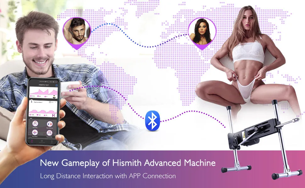 Hismith App Controllable Sex Machine with Wireless Remote/Speed Dial Control. 100-Watt Motor. KlicLok System