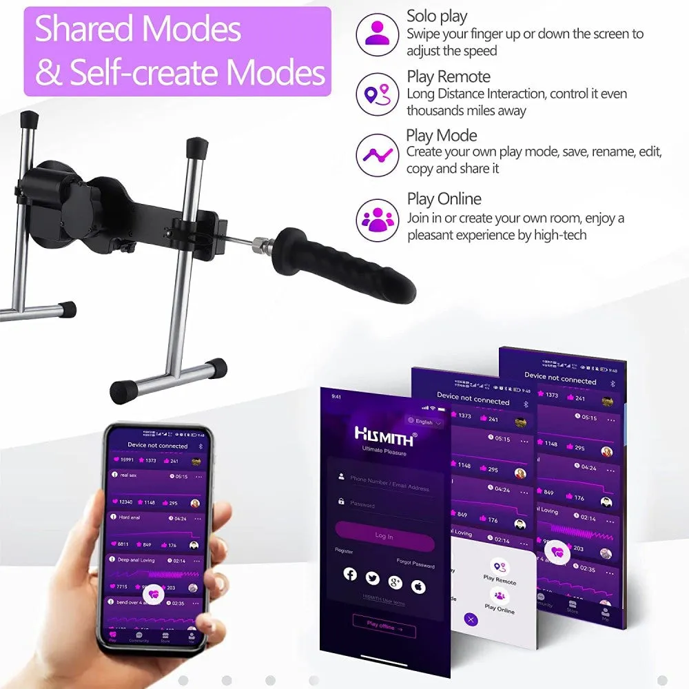 Hismith Mini Sex Machine with APP/Remote Control. 70-Watt Motor. KlicLok System