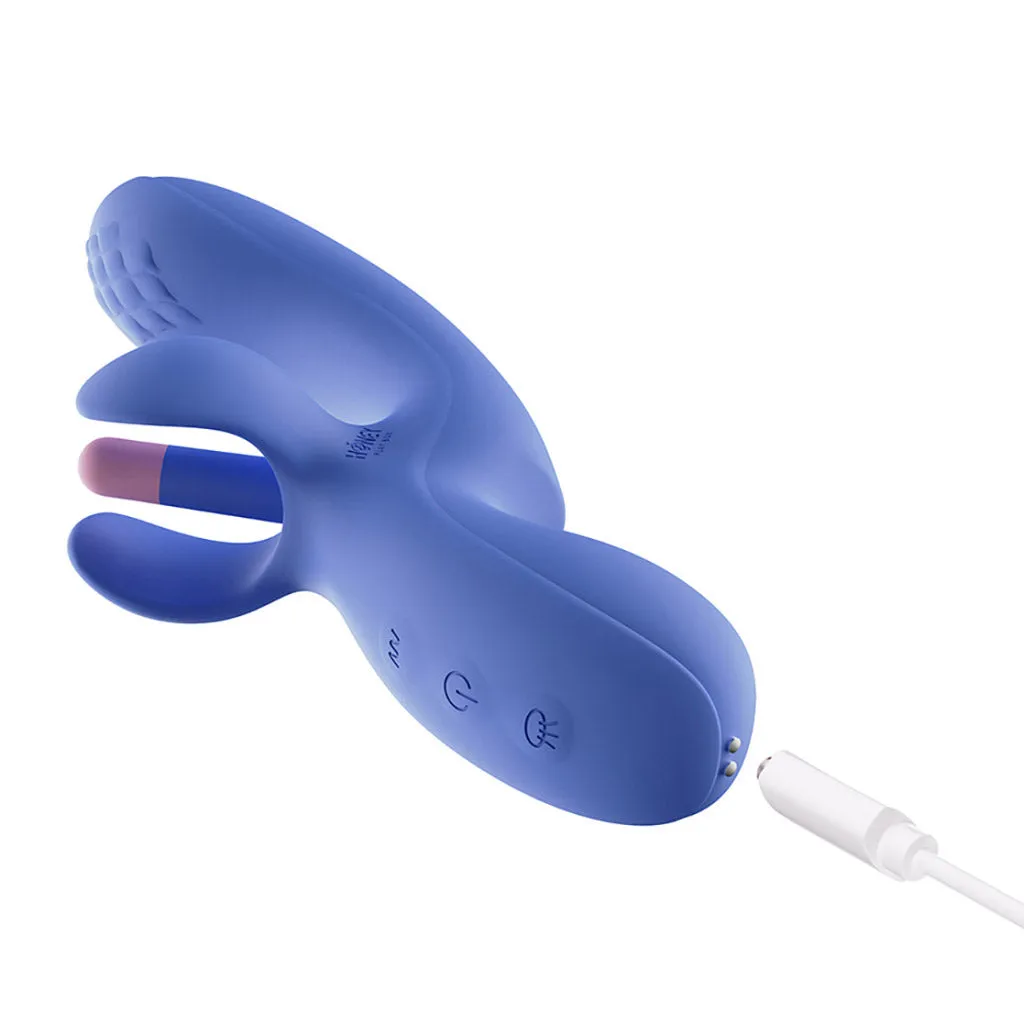 Honey Play Box Fortexa App-Controlled Kinky Finger Flapping Dual Stimulator. Blue
