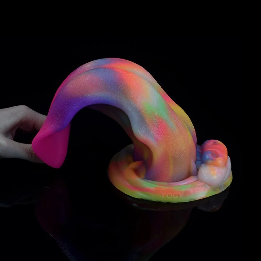 Huge Luminous Dragon Tongue Great Friction Wave Shape with Suction Cup
