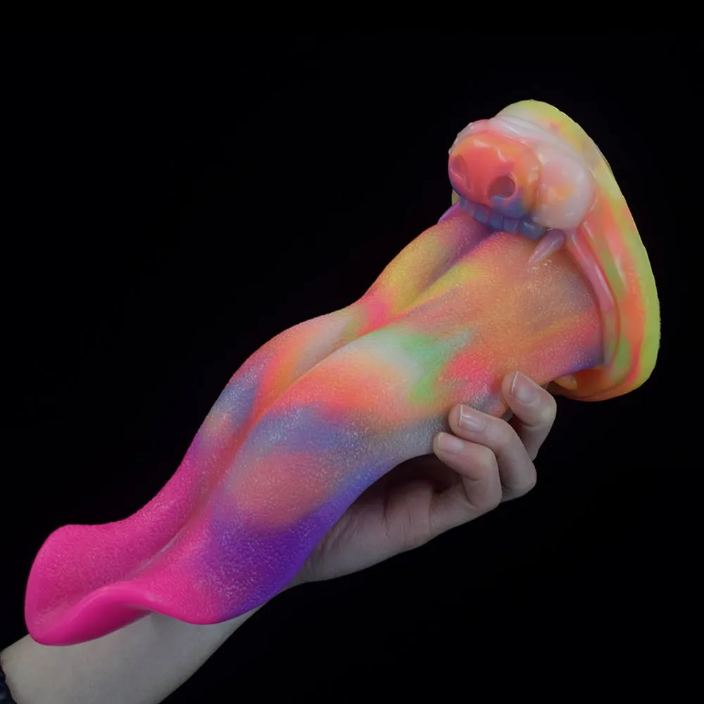 Huge Luminous Dragon Tongue Great Friction Wave Shape with Suction Cup
