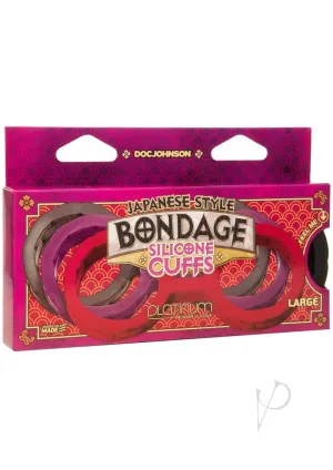 Japanese Bond Silicone Cuffs Lg Black