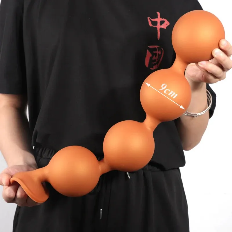 Long Anal Beads BDSM Tail Butt Plug - Big Anal Expansion Luminous Anal Sex Toy