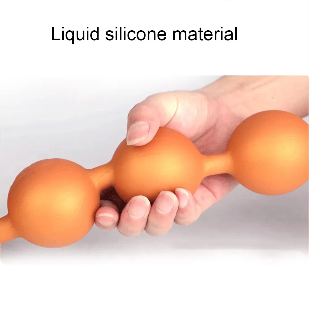 Long Anal Beads BDSM Tail Butt Plug - Big Anal Expansion Luminous Anal Sex Toy