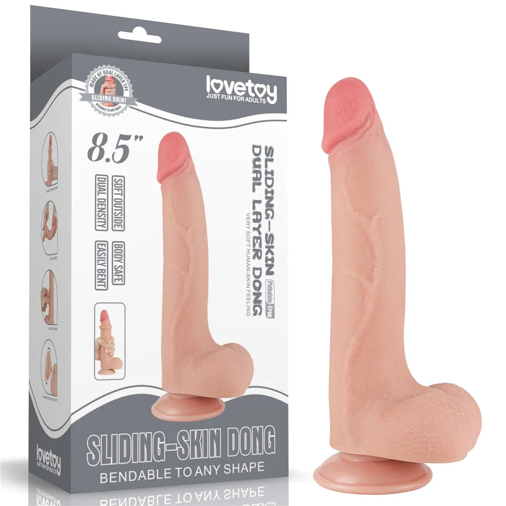 LoveToy 8.5 Sliding Skin Dual-Layered Dong