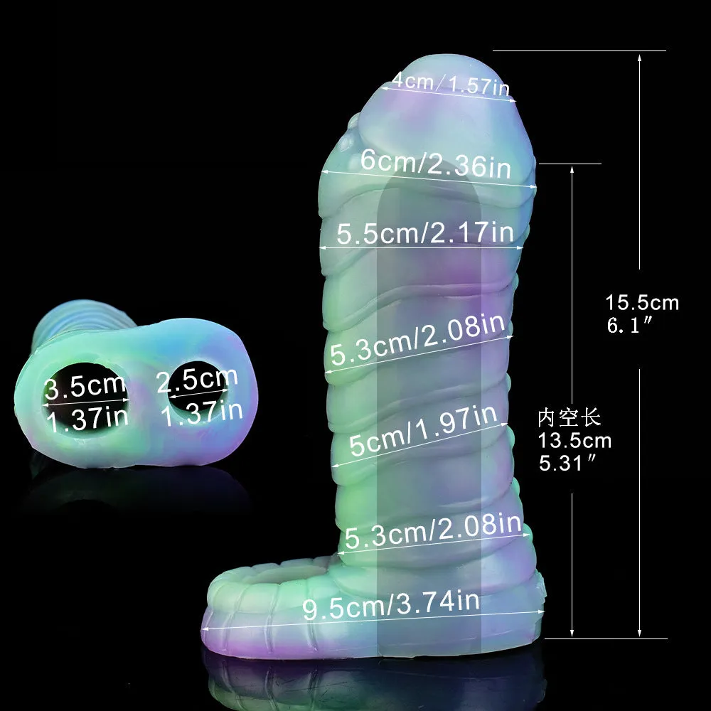 Luminous Monsterdildo Cock Sleeve - Beast Penis Ring Enlarger Condom Couple Sex Toy