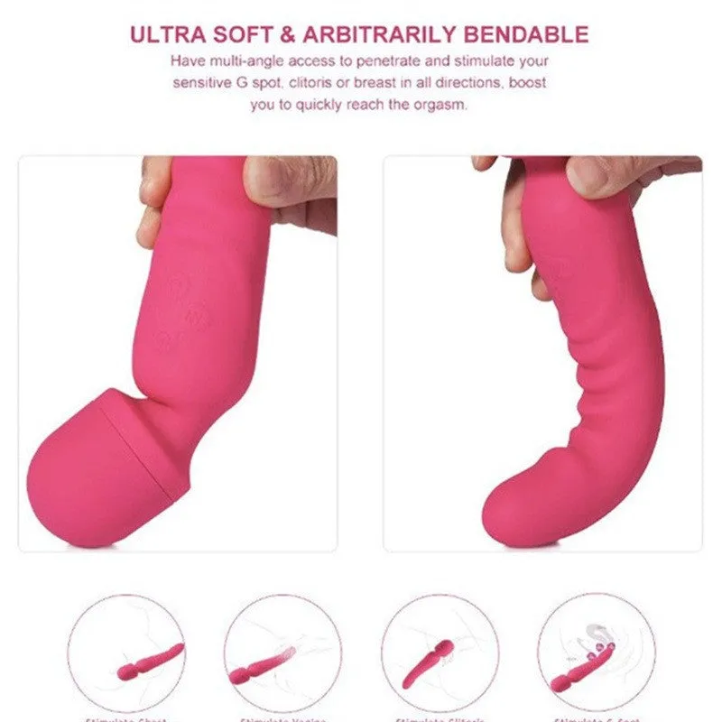Magic Wand G-spot Vibrator - Silicone Vibrating Dildo Sex Toys for Women