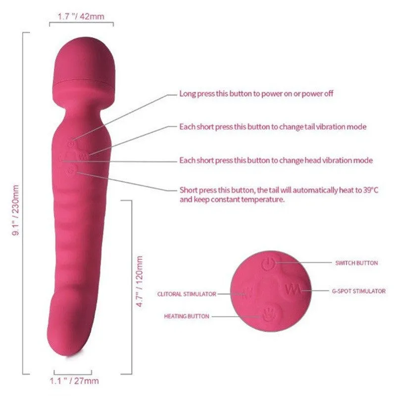 Magic Wand G-spot Vibrator - Silicone Vibrating Dildo Sex Toys for Women
