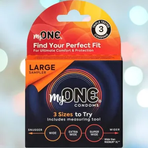 myONE Large Condom Sampler (With FitKit Measuring Tool)