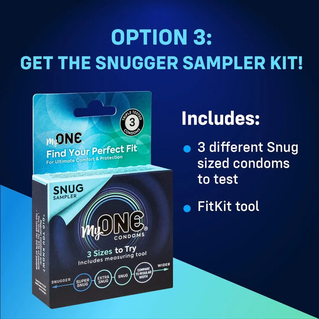 myONE Snug Condom Sampler (With FitKit Measuring Tool)