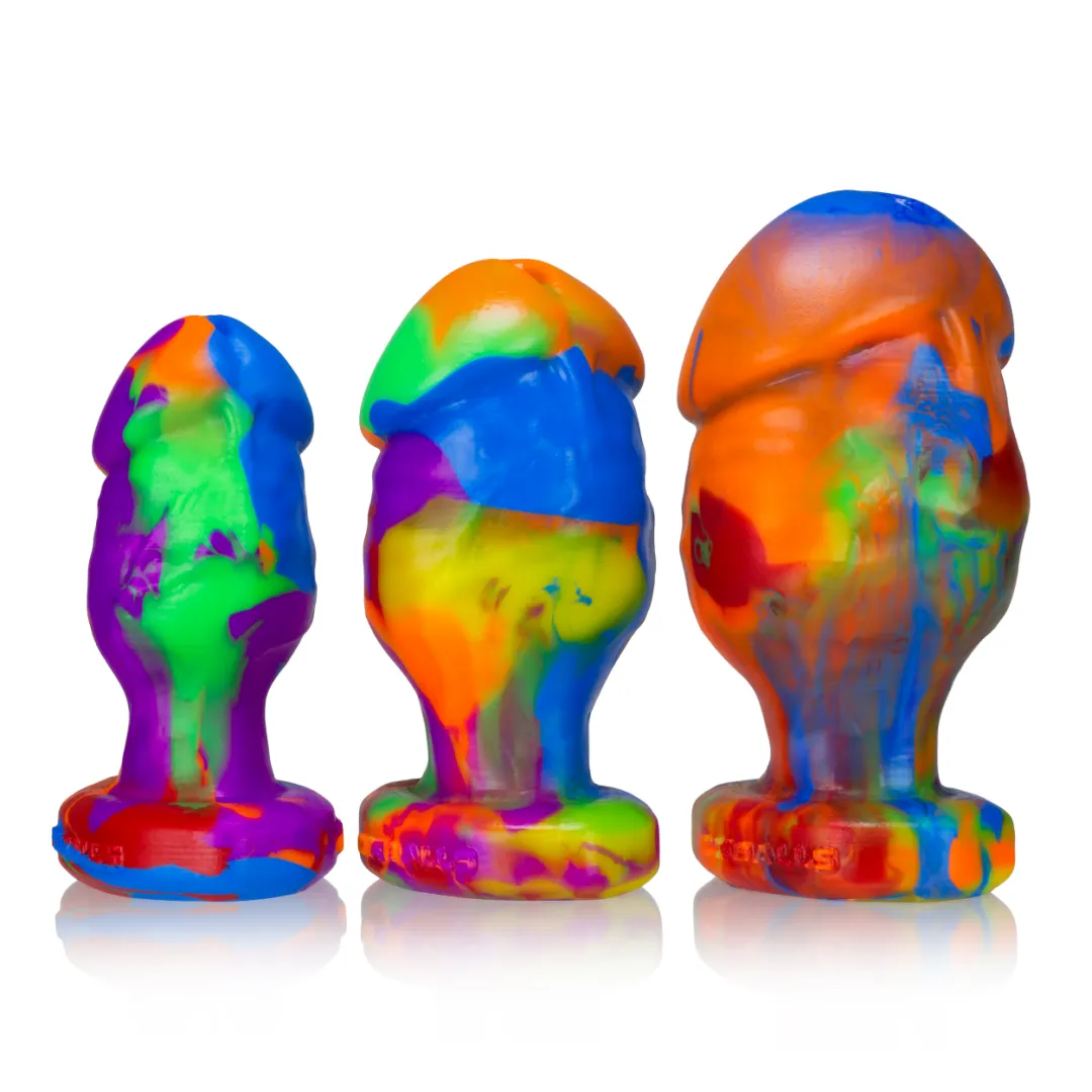 Oxballs Honcho 6 Inch Girthy Rainbow Silicone Veiny Butt Plug