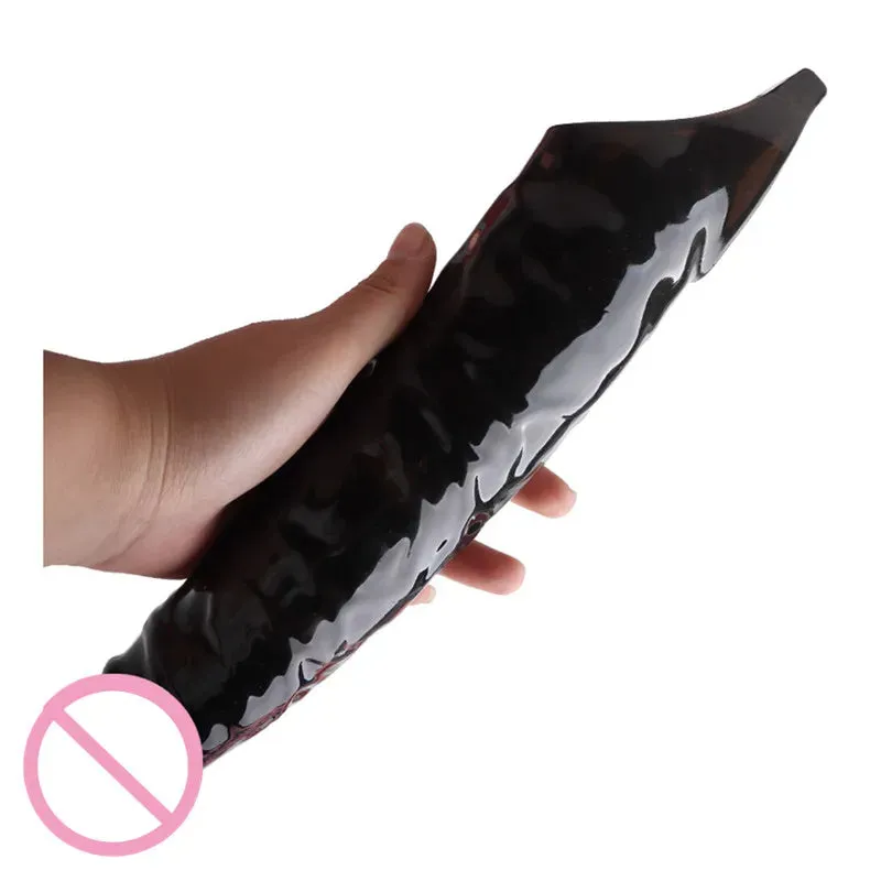Realistic Black Dildo Cock Sleeve - Big Penis Eextender Silicone Strectchy Sex Toys for Men