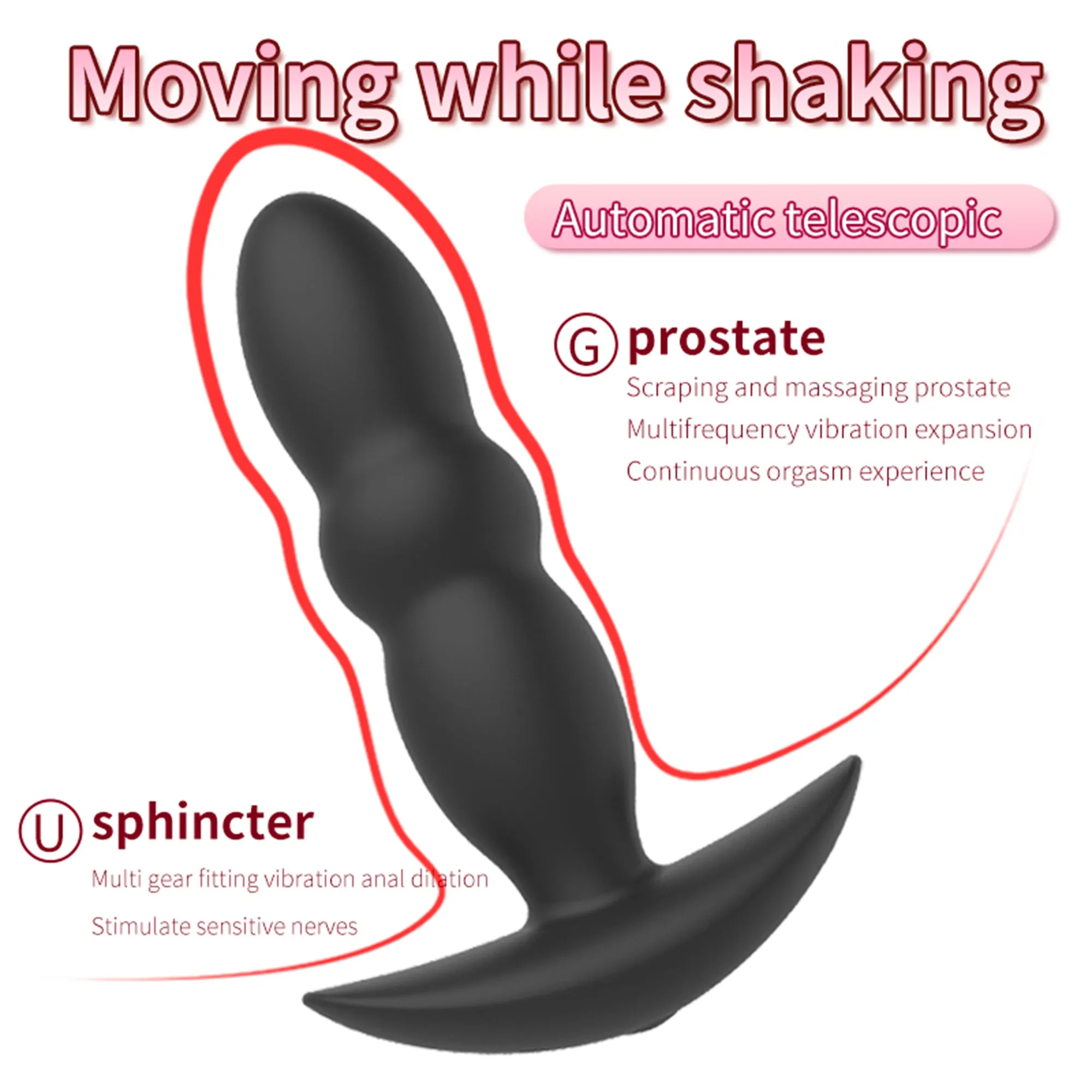 Remote Controlled Thrusting Dildo Butt Plug - Vibrating Anal Plug for Men Women