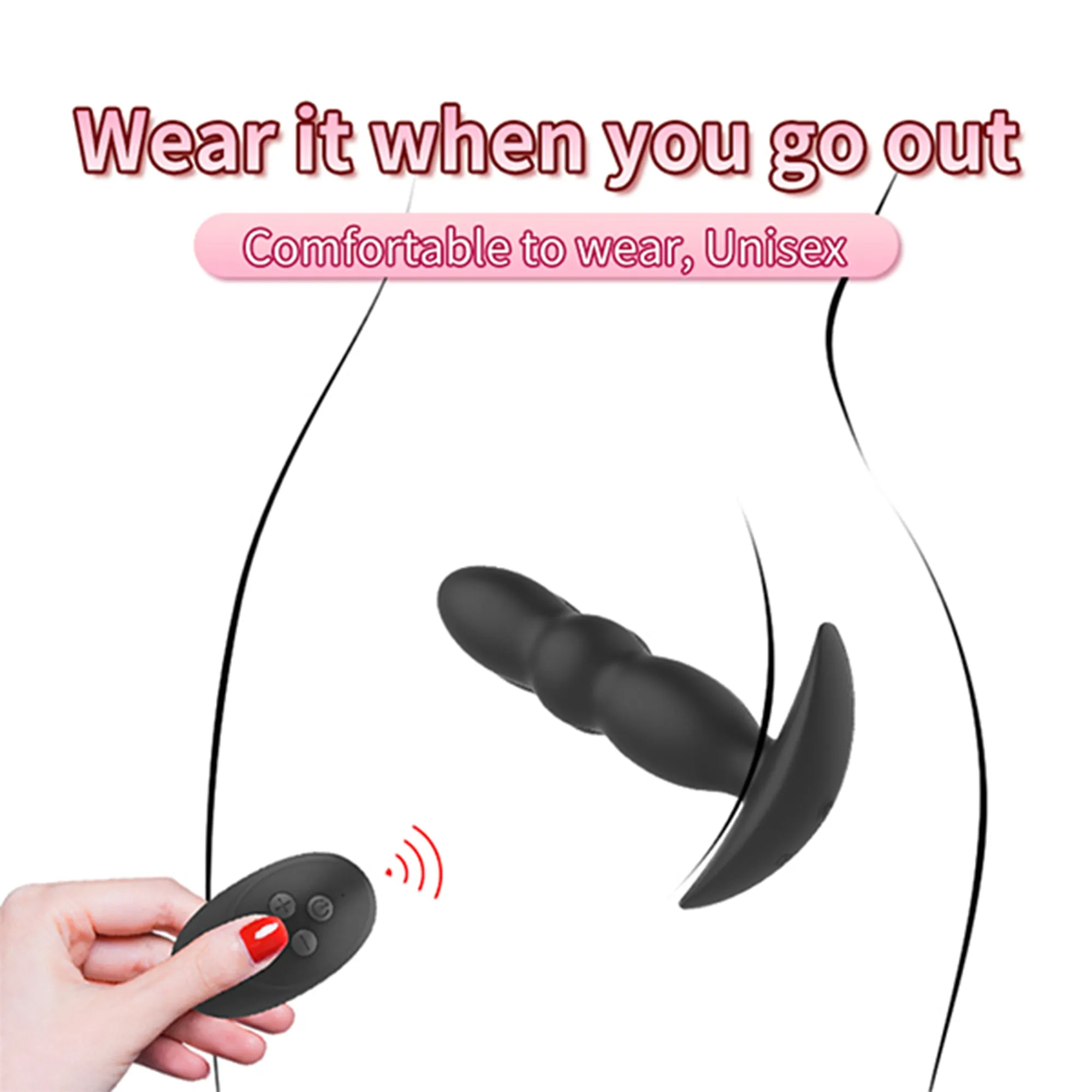 Remote Controlled Thrusting Dildo Butt Plug - Vibrating Anal Plug for Men Women
